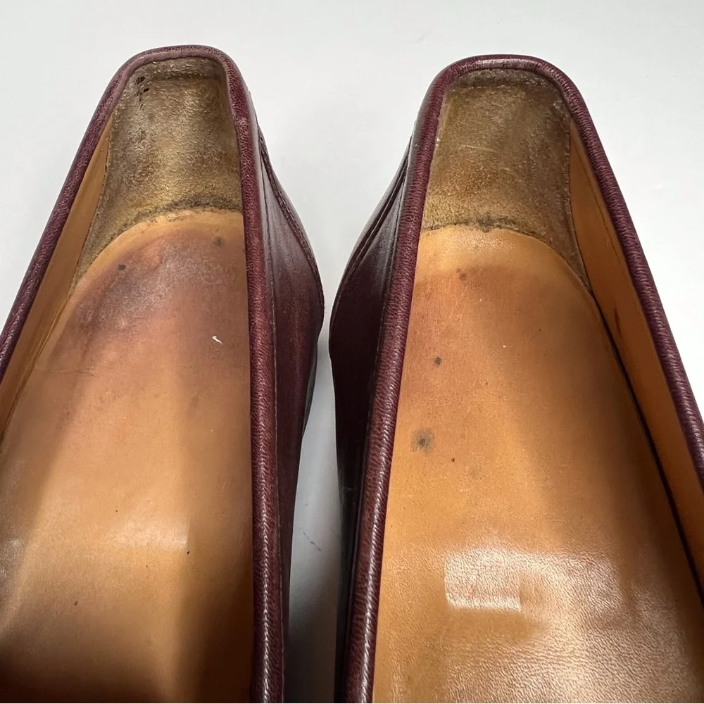 Bruno Magli Genoa Horsebit M Logo Loafer Burgundy Leather Slip-On 9.5 M Classic